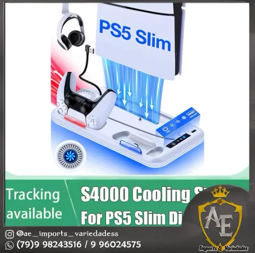 Base para ps5 vertical com cooler