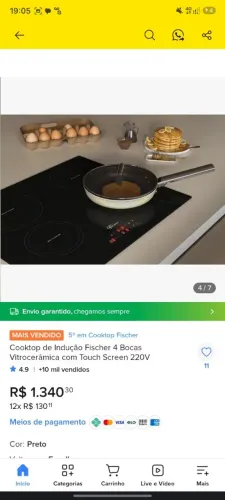 Fogão por indução Fischer.