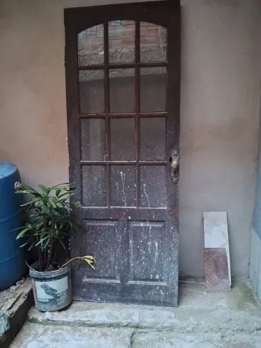Porta chique madeira de lei com vidro