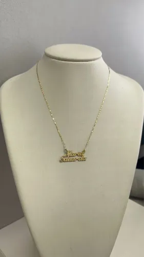 Corrente Nome Maria Eduarda de ouro 3.86g 18k procedência garantia eterna