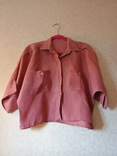 Blusa de linho Terracota rosé oversized 100% linho