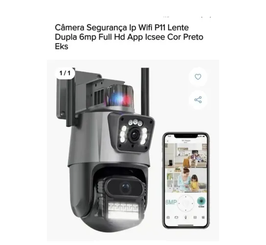 Camera de segurança lente dupla Wi-Fi