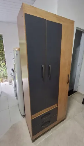 Armário Guarda Roupas Solteiro 3 Portas 2 Gavetas Slim