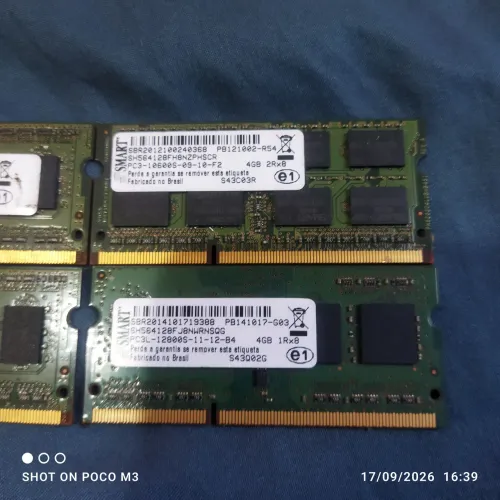 Vendo conjunto de memórias RAM DDR3