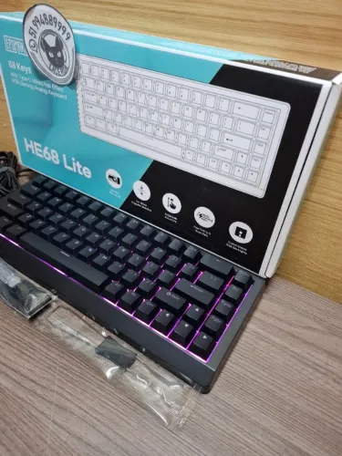 Teclado Magnético Epomaker HE68 Lite, 65%, ARGB, 8000hz, Switch Clear Mag [NOVO]