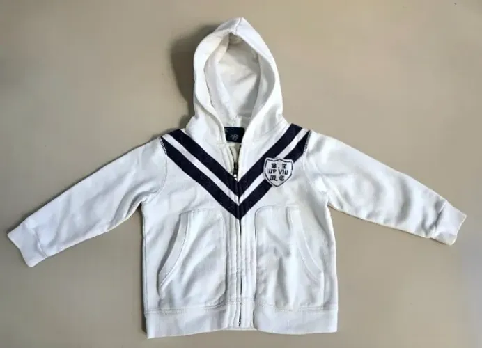 Casaquinho/Agasalho polo ralph lauren - 12m - branco com capuz