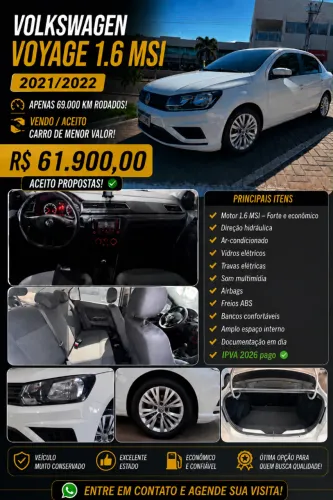 Volkswagen Voyage 1.6 MSI Flex 8V 4P 2022