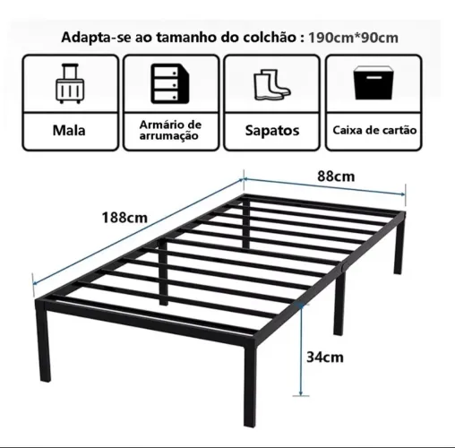 Cama de ferro de solteiro