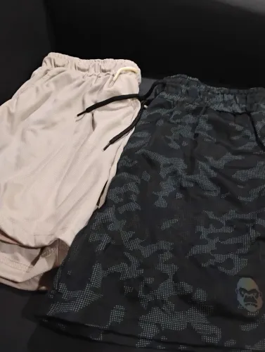 Kit 2 Bermudas Masculinas Esportivas 2 em 1 Academia/Corrida - Com Bolso para Celular
