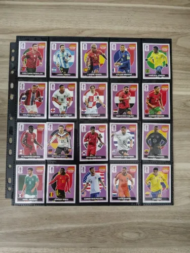 Kit Completo 20 Figurinhas Legends Extra Sticker Copa do Mundo 2026 - Lilás