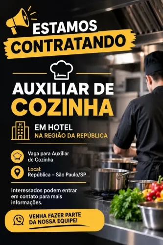 Estamos contratando Auxiliar de cozinha
