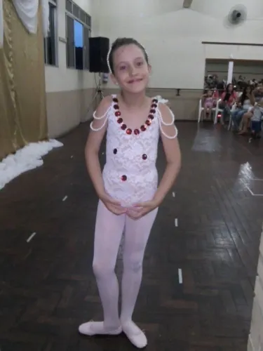 collant de ballet branco com renda
