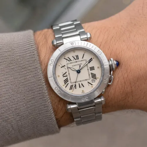 Relógio Cartier Pasha de Cartier Automático Original Aço Inox 38mm
