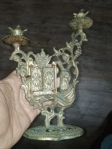 Castiçal antigo judaico sabbatt painel abertura tora