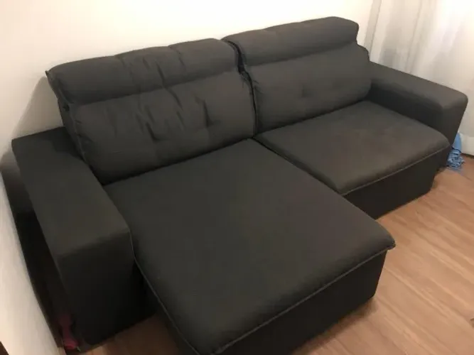 Sofa Retratil 03 lugares Preto 2,48 x 1,10