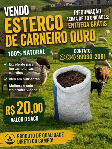 Esterco de carneiro adubo de alta qualidade