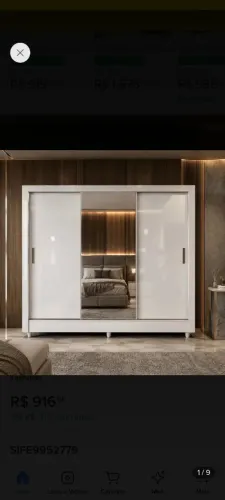 Modelo 6 portas em carvalho claro com espelho central e ,3 gaveta  grande embaixo  