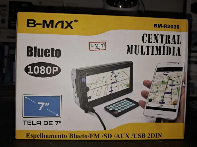 Central Multimídia B-Max 1080P Tela de 7 " Espelhamento