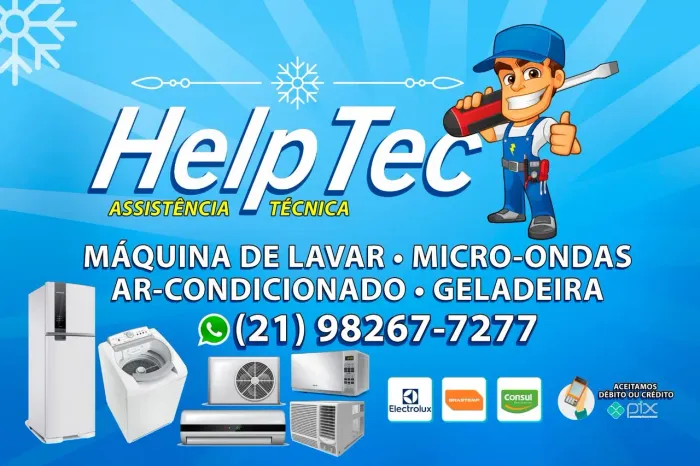Geladeira, máquina de lavar, microondas e ar condicionado 