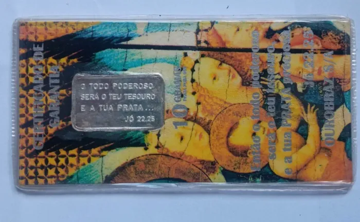 Três lâminas encarteladas prata pura - 16 gramas - marca ourobraz