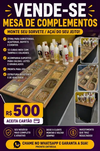 Vendo bancada de complementos