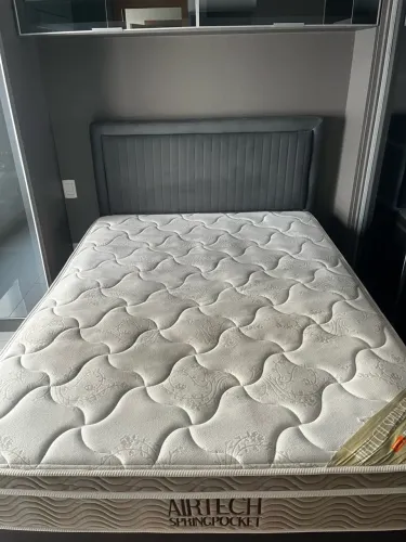 Cama Box Casal + Colchão Ortobom Airtech Spring Pocket (Molas Ensacadas)
