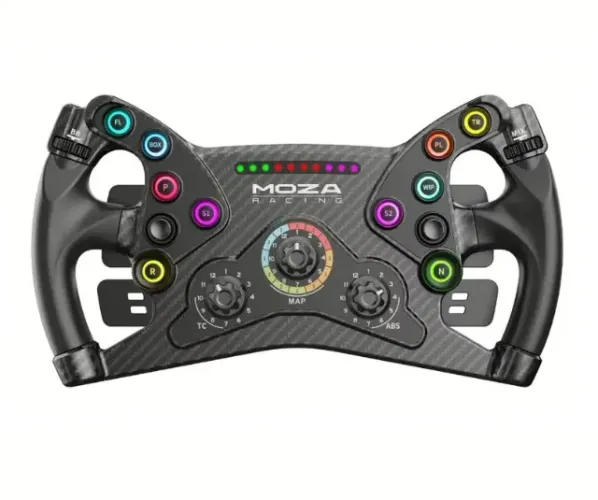 Volante Aro MOZA Racing KS, Fibra de Carbono, Borboletas Magnéticas, RGB, MOZA KS, Add, PC