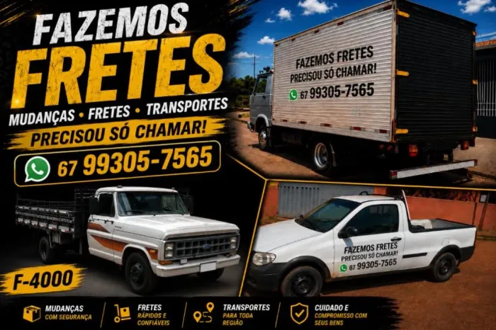 Faço pequenos e grandes fretes e carrego aterro