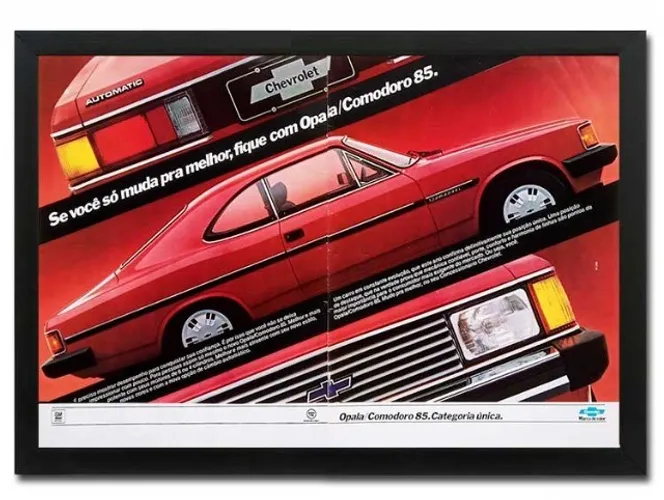Opala Comodoro 1985 - Quadro decorativo com propaganda original de revista
