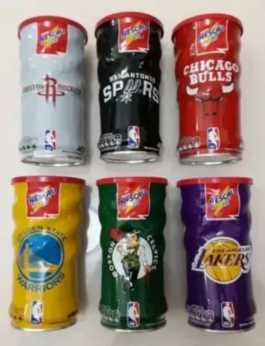 NBA LATAS NESCAU BASQUETE EUA 06 EQUIPES TIMES - VAZIAS E PERFEITAS