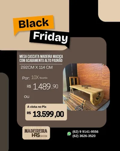 Mesa Cascata em Madeira Maciça a partir de R$10.299,00