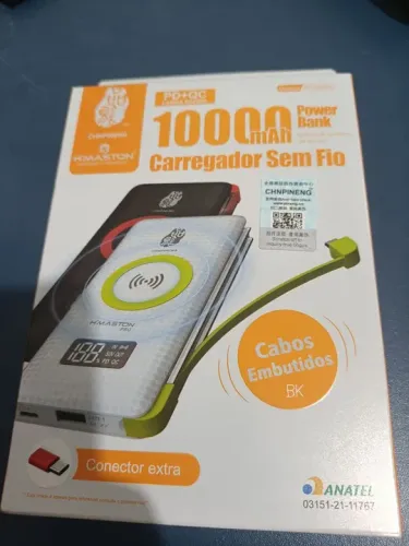 Carregador portátil 10000mah cabo e indução NOVO LACRADO FRETE GRÁTIS PARA MACEIÓ