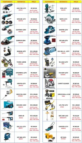 Ferramentas Bosch, Makita - Diversos Modelos a Preços Imbatíveis!