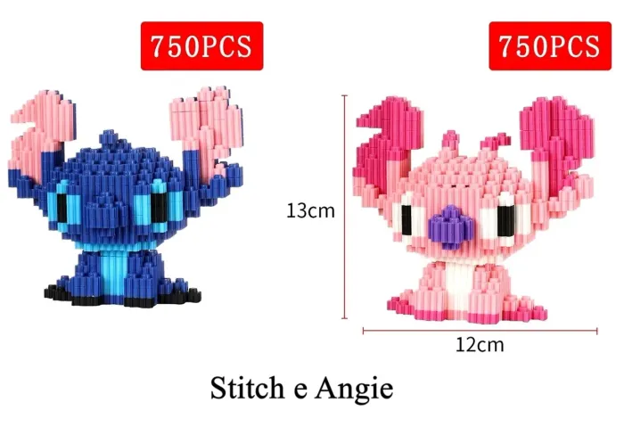 Stitch e Angie conjunto micro blocos de montar miniFigure 