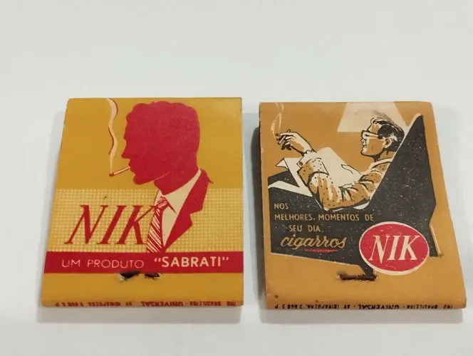 Caixas de Fósforos Antigas Promocional Cigarros NIK Sabrati