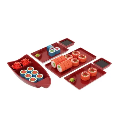 Kit sushi 6 peças coza vermelho