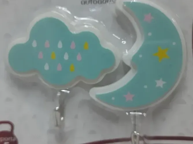 Gancho Lua Nuv Adesivo Parede Sup 1,5kg Ct-001/21 8,5x7,5cm-azul