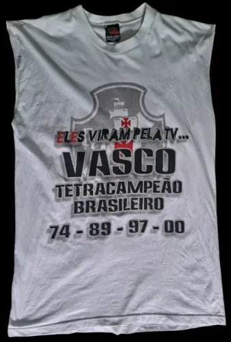 Camiseta Vasco da Gama comemorativa Tetracampeão Brasileiro tamanho P sem mangas regata