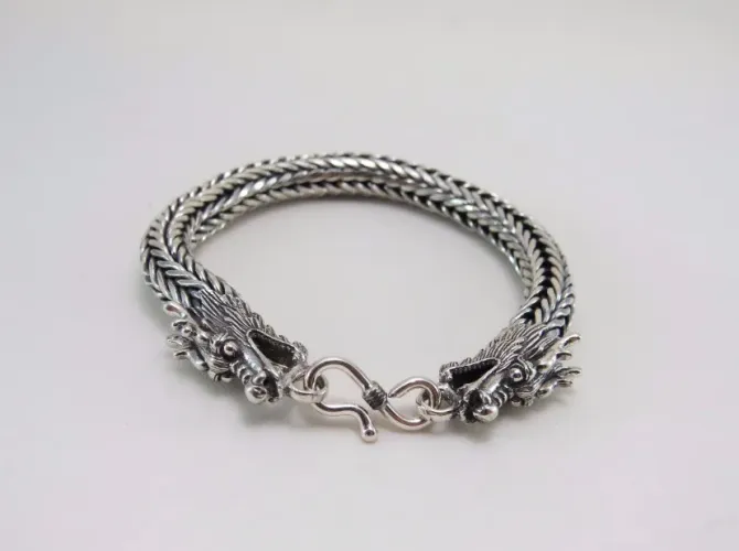 Pulseira De Bali 8mm Masculina De Prata 925 Maciça 21 Cm