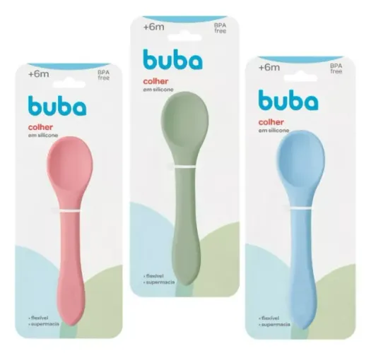 Colher De Silicone Para Bebê Introdução Alimentar - Buba