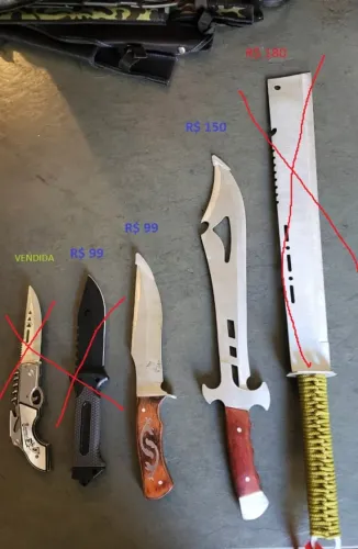 Faca Rambo Grande para Caça, Trilha, Pesca, Sobrevivência, em Aço Inoxidável