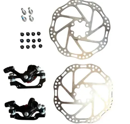 kit Freio A Disco Bicicleta Absolute Mecânico Pinças e disco