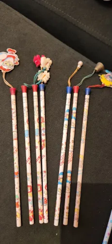 Lapis japoneses anos 80 Mascot pencil, ribbon pencil, gente treasures, green hills KUTSUWA