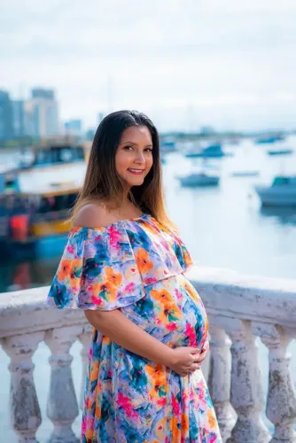 Vestido floral gestante