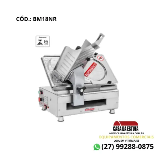 Cortador e Fatiador de Frios Industrial Bermar Automático LÂMINA 300mm INOX - BM 18 NR 12