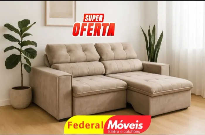 Sofá 2 Lugares Retrátil e Reclinável 2,30m - Design elegante e superconfortável!