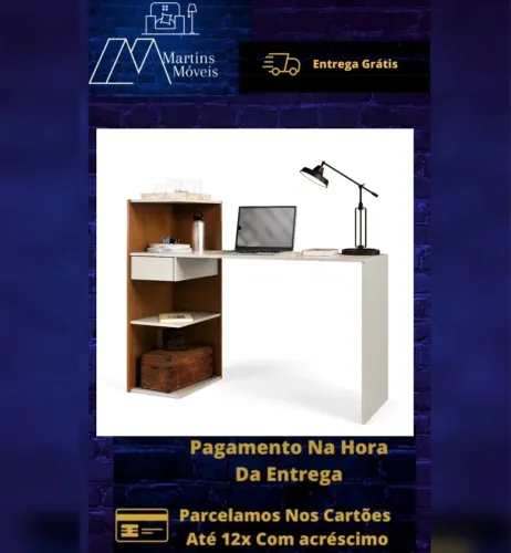 GRANDE PROMOÇÃO*MESA ESCRITÓRIO EURO PRATELEIRA  ENTREGA GRÁTIS ACEITA CARTÃO 