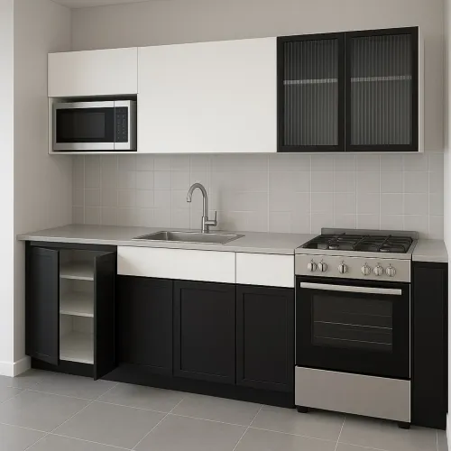 Armário de cozinha preto NOVO