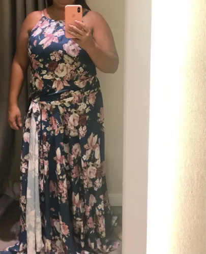 Vestido Longo Floral Azul
