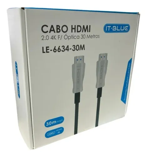 Cabo Hdmi 30m Metros 4k 60hz Ultra Full Hd Fibra Óptica 2.0